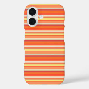 Funda iPhone 16 Rayas naranjas rojas lindas