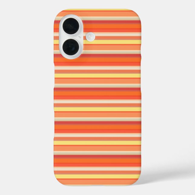 Funda iPhone 16 Rayas naranjas rojas lindas (Reverso )