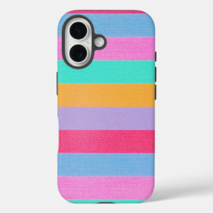 Funda iPhone 16 Rayas Retro Coloridas Vibrantes