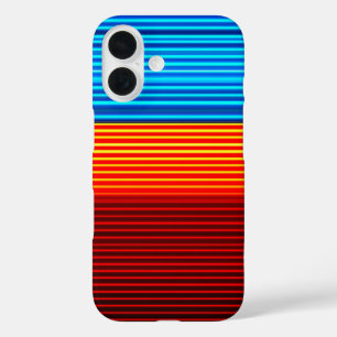 Funda iPhone 16 Rayas rojas amarillas azules