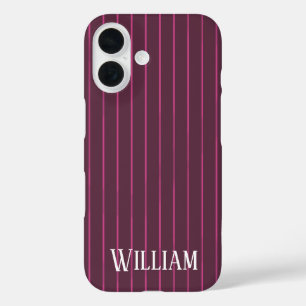Funda iPhone 16 Rayas rojas personalizadas
