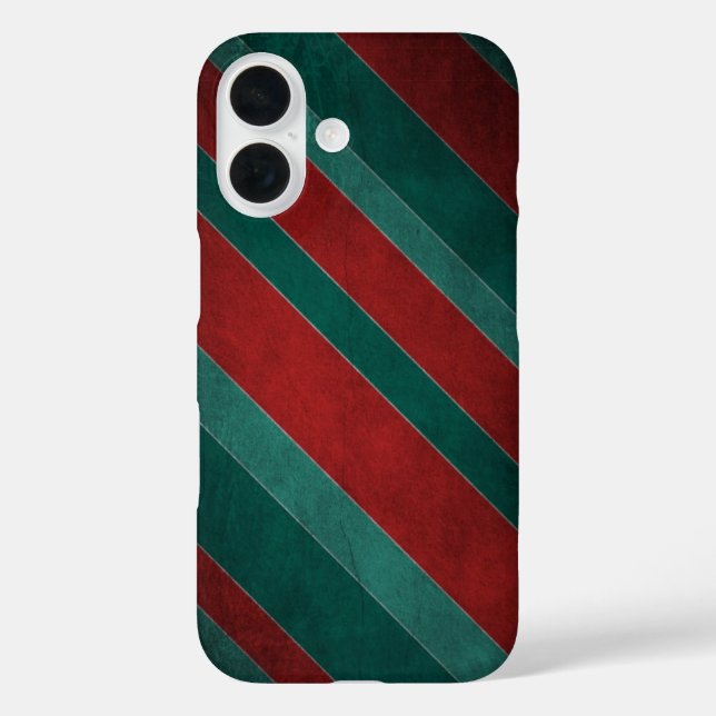Funda iPhone 16 Rayas rojas y verdes (Reverso )