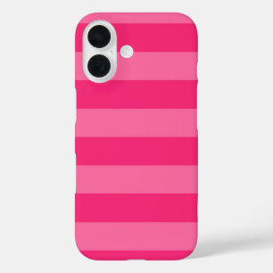 Funda iPhone 16 Rayas rosa claro y rosadas calientes
