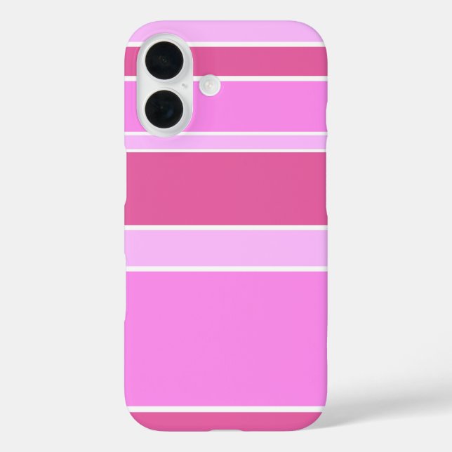 Funda iPhone 16 Rayas rosadas (Reverso )