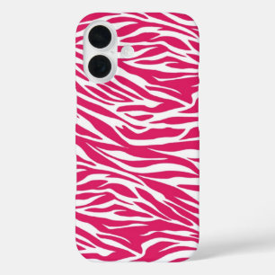 Funda iPhone 16 Rayas rosadas de cebra