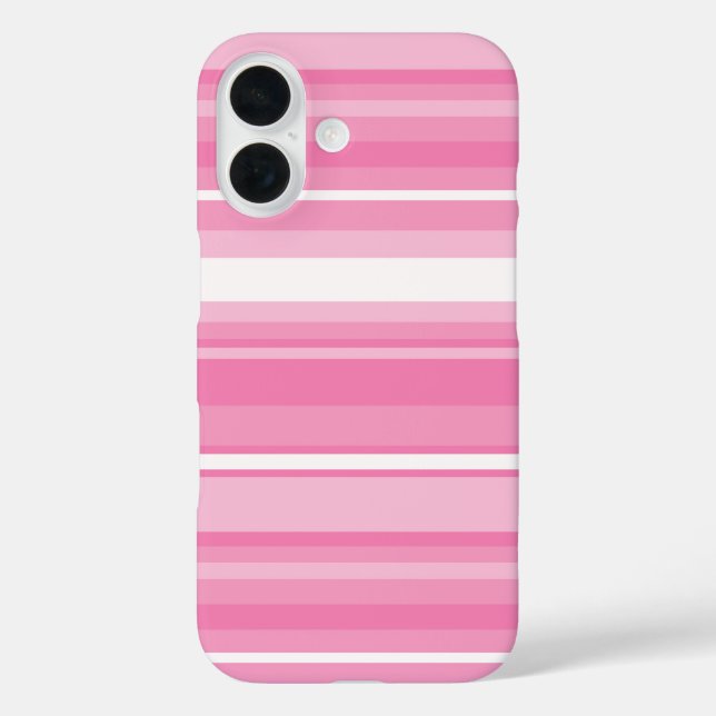 Funda iPhone 16 Rayas rosas (Reverso )