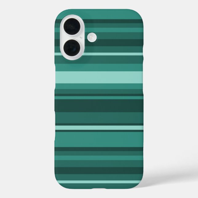 Funda iPhone 16 rayas verde azuladas (Reverso )