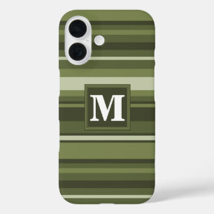 Funda iPhone 16 Rayas verde oliva monográficas
