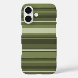 Funda iPhone 16 Rayas verdes de oliva