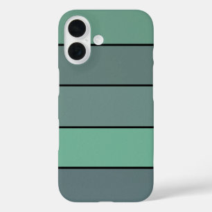 Funda iPhone 16 Rayas Verdes Y Gris De Invierno Sobre Papel Acuáti
