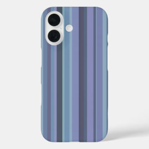 Funda iPhone 16 Rayas verticales gris azulado