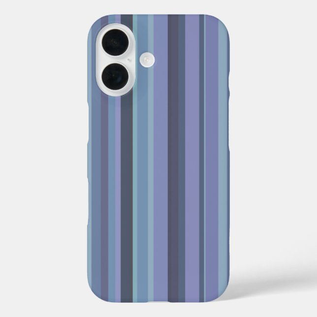 Funda iPhone 16 Rayas verticales gris azulado (Reverso )