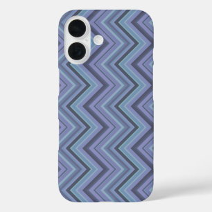 Funda iPhone 16 Rayas zigzag de color azul