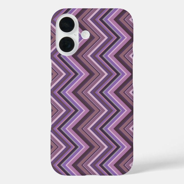 Funda iPhone 16 Rayas zigzag malva (Reverso )