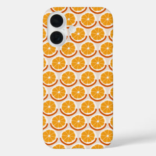 Funda iPhone 16 Rebanadas geométricas de naranja cálido retro