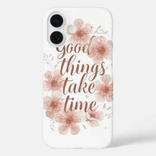 Funda iPhone 16 Recordatorio suave con flores suaves