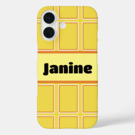 Funda iPhone 16 Rectángulos verticales blancos de Naranja brillant