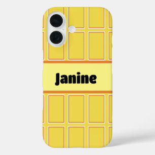 Funda iPhone 16 Rectángulos verticales blancos de Naranja brillant