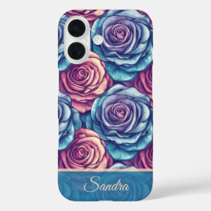 Funda iPhone 16 Recuerdo Único de Aniversario Flor de Rosa con Nom