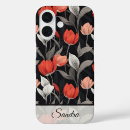 Funda iPhone 16 Recuerdos de Boda Elegantes Nombre de Tulipán
