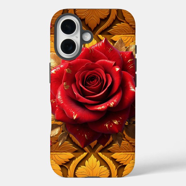 Funda iPhone 16 "Red Rose Luxury" (Reverso )