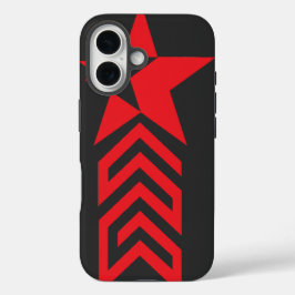 Funda iPhone 16 Red Star with Chevron Arrows