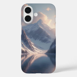 Funda iPhone 16 Reflejo del amanecer en el lago alpino