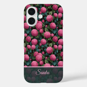 Funda iPhone 16 Regalo Agradecido en Negrita Hortensias Nombre de