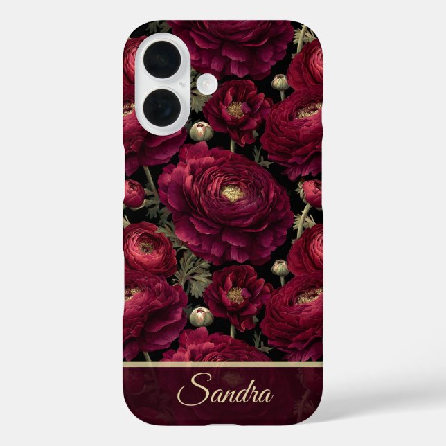 Funda iPhone 16 Regalo de Amigo Íntimo Ranunculus Flor Nombre (Reverso )