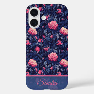 Funda iPhone 16 Regalo de aniversario audaz nombre de flor de rosa