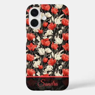 Funda iPhone 16 Regalo de Aniversario Chic Tulipán Personalizado