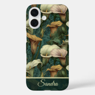Funda iPhone 16 Regalo de aniversario elegante Lirios de Calla per