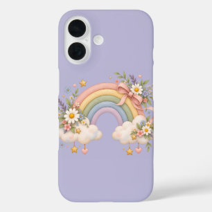 Funda iPhone 16 Regalo de Arcoíris en Acuarela – Nube Encantadora