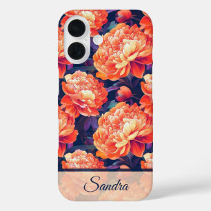 Funda iPhone 16 Regalo de Boda de Moda Nombre de Flor Peonía