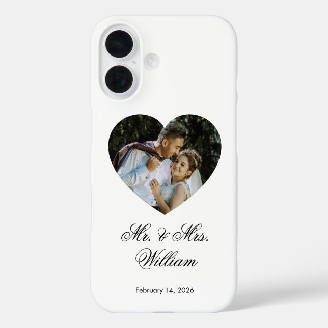 Funda iPhone 16 Regalo de Boda Romántico Estilo Premium (Reverso )