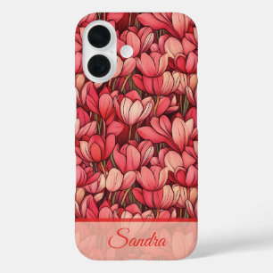Funda iPhone 16 Regalo de Boda Único Nombre de Tulipán