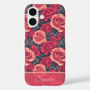 Funda iPhone 16 Regalo de Cumpleaños Artístico Rosa Floral Persona