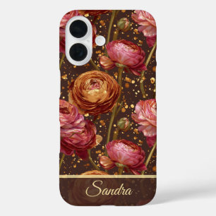 Funda iPhone 16 Regalo de Graduación Chic Ranunculus Personalizado