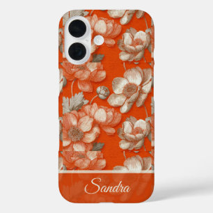Funda iPhone 16 Regalo de recién casados lindos Anémonas Nombre de