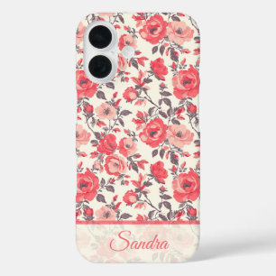 Funda iPhone 16 Regalo de Rosa Flor Nombre de Mamá Adorable