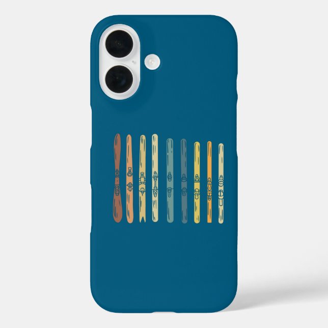 Funda iPhone 16 Regalo de tablas de esquí (Reverso )