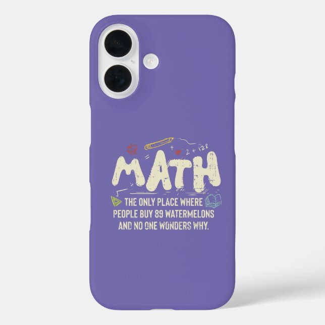 Funda iPhone 16 Regalo del profesor de matemáticas (Reverso )