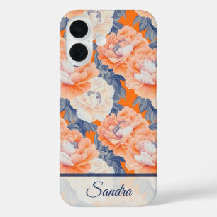 Funda iPhone 16 Regalo Minimalista de Aniversario Flor Peonía Nomb
