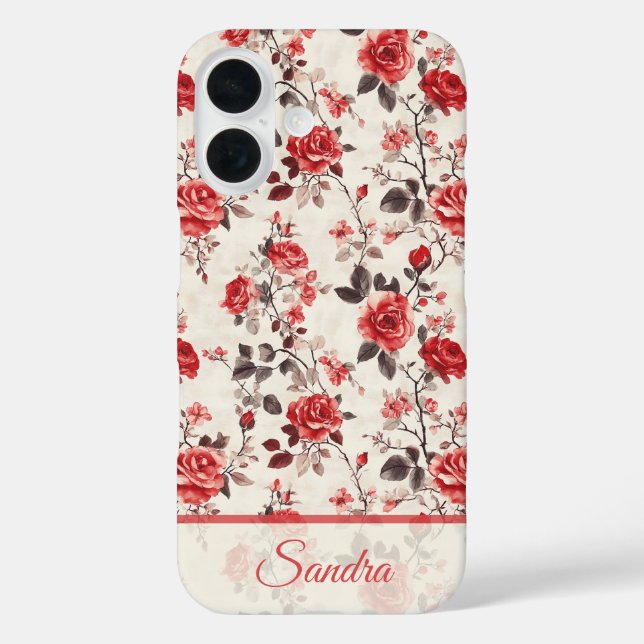 Funda iPhone 16 Regalos de Mamá Chic Nombre de Rosa (Reverso )