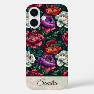Funda iPhone 16 Regalos para Mamá Audaz Nombre de Flor Peonía