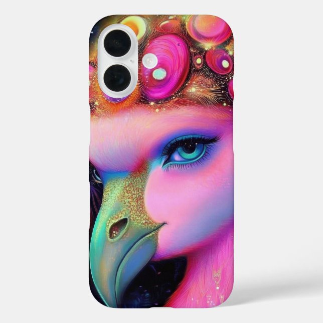 Funda iPhone 16 Reina de flamenco cósmico (Reverso )