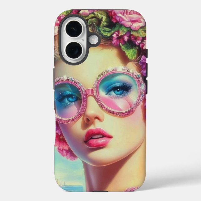 Funda iPhone 16 Reina del glamour tropical (Reverso )