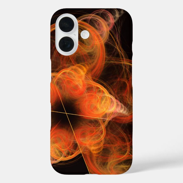 Funda iPhone 16 relámpagos arte abstracto (Reverso )