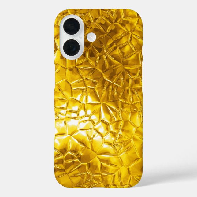 Funda iPhone 16 Relieve metalizado dorado brillante (Reverso )