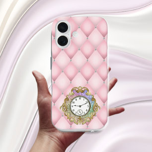 Funda iPhone 16 Reloj mágico en estuche para iPhone rosa / iPad